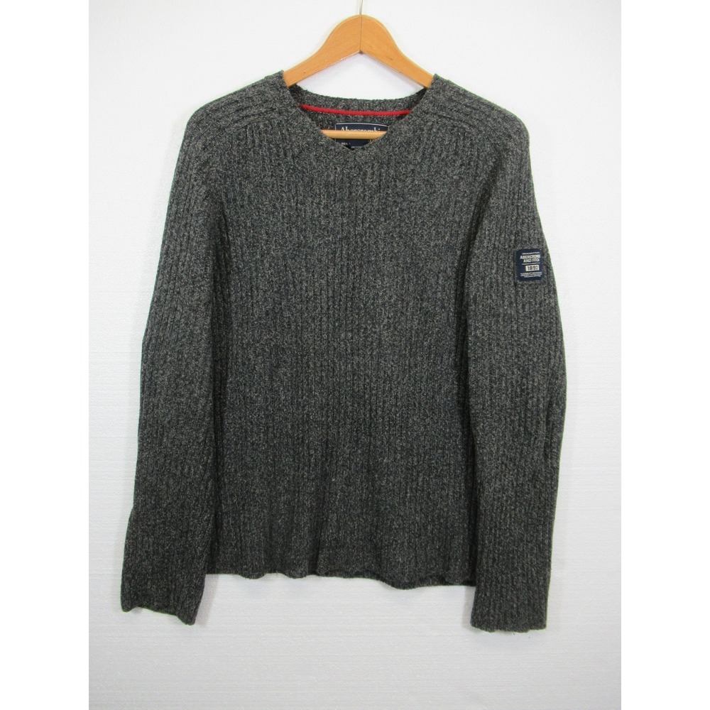 Vintage 90s Abercrombie & Fitch Ribbed Wool Blend Sweater Men XL Gray Australia